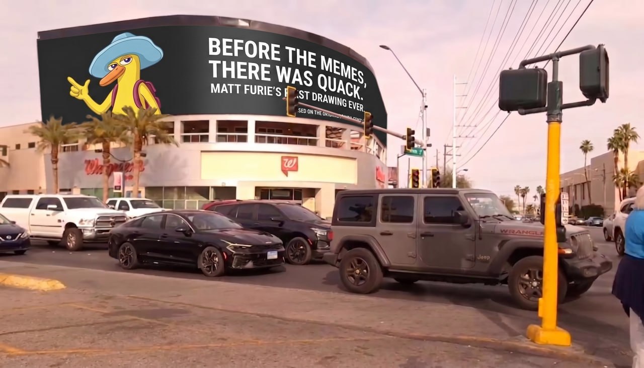 Vegas billboard: before the memes, there was QUACK
